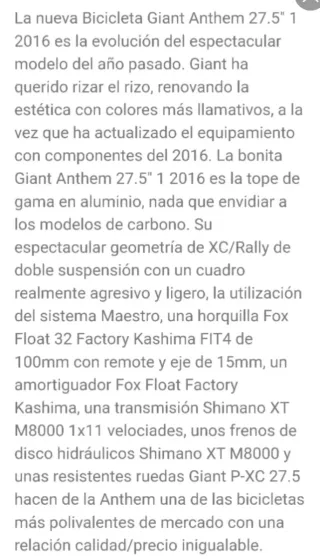 Bici Giant Anthem 1 27,5