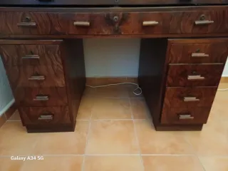 Escritorio Art Decó Nogal Español