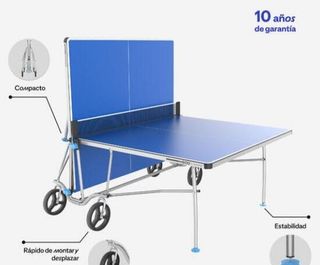 Mesa ping pong exterior plegable tablero 4mm Pongori PPT