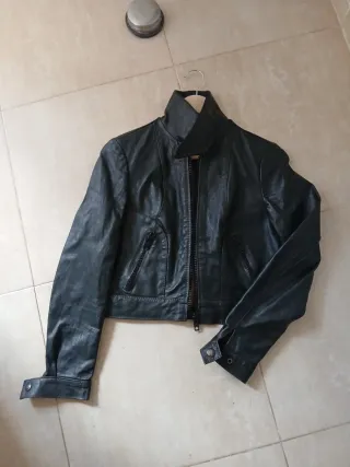 Cazadora Piel Vintage Negra