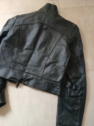 Cazadora Piel Vintage Negra