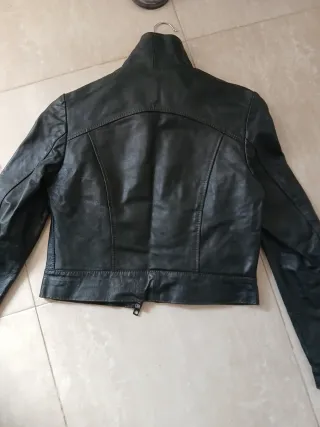 Cazadora Piel Vintage Negra