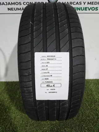 225 45 17 91W MICHELIN PRIMACY 4