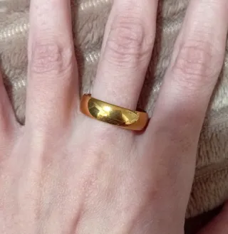 Anillo Acero Inoxidable Dorado Talla 10