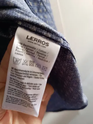 Camisa estampada azul y beige XXL