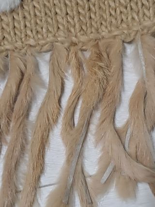 Sciarpa lana vintage con vera pelliccia