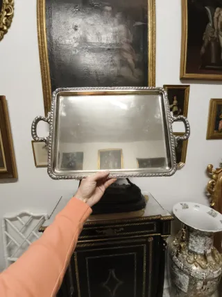 Bandeja rectangular antigua