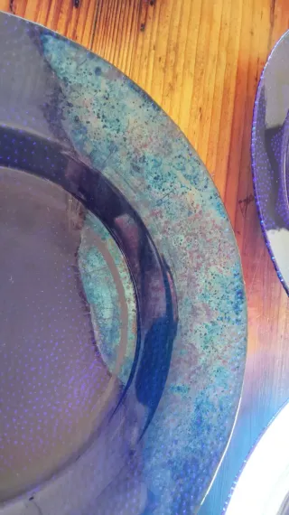 6 Piatti fondi Stella Vetro Blu