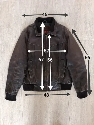 Bomber Cuero búfalo Helstons L Medidas indicadas