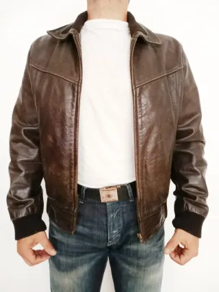 Bomber Cuero búfalo Helstons L Medidas indicadas