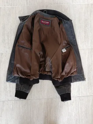 Bomber Cuero búfalo Helstons L Medidas indicadas