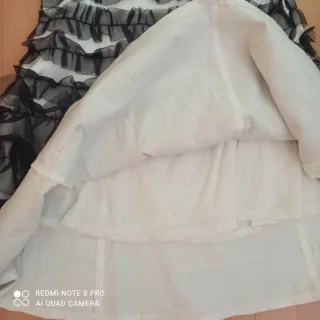 Vestido fiesta volantes negro y blanco