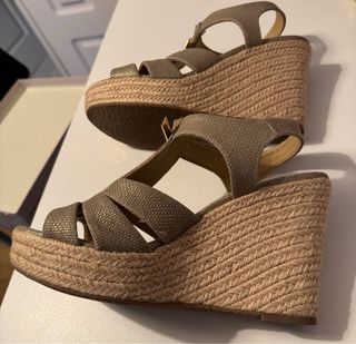 Sandalias Cuña Michael Kors Doradas T39