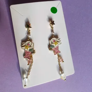 Orecchini sirena con stelle e perle