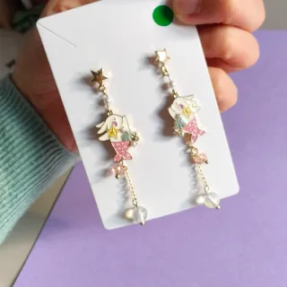 Orecchini sirena con stelle e perle