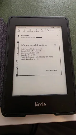 Kindle Paperwhite 6ª Gen EBook con funda original