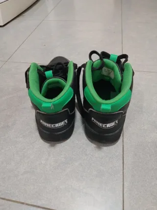 Zapatillas Altas Minecraft Negras y Verdes
