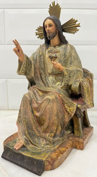 ANTIGUO SAGRADO CORAZÓN ENTRONADO OLOT