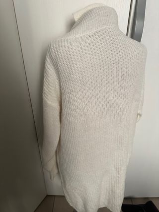 Vestito lana panna collo alto