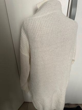 Vestito lana panna collo alto