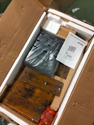 VASAGLE Tocador Industrial con Espejo Triple y Taburete