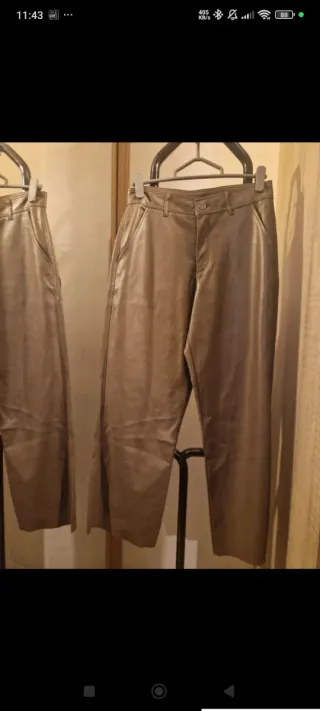 Pantalón cuero cris oscuro