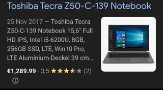Toshiba Tecra Z50-C-139 15.6" i5-6200U