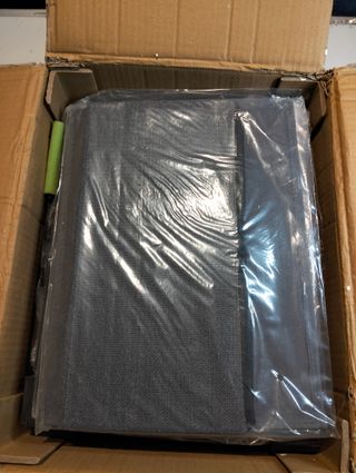 Comodino 2 Cassetti in Tessuto Bianco/Grigio 30x40x55