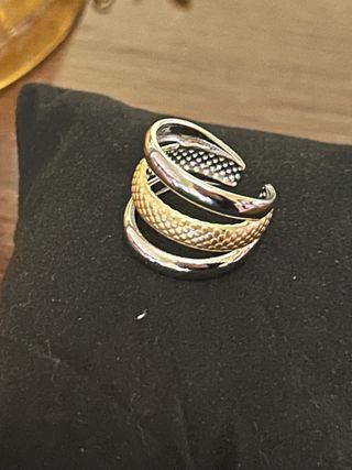 Anello donna bicolore oro e argento