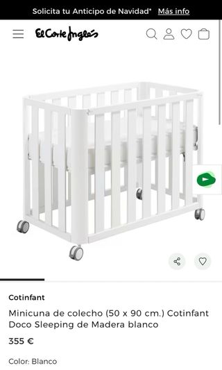 Minicuna colecho DOCO blanca seminueva