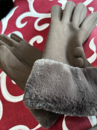 Guanti marroni donna con bottoni