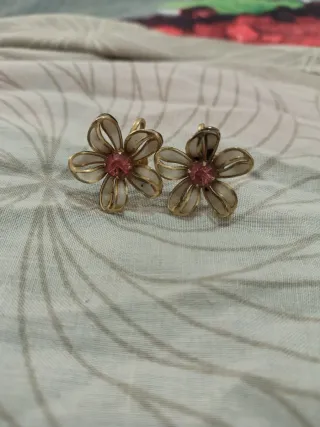 Orecchini vintage fiore Prestige oro rosa