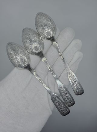 Set di 3 cucchiaini da tè in argento 84 - 1873