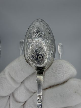 Set di 3 cucchiaini da tè in argento 84 - 1873