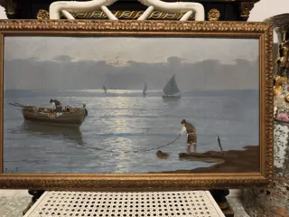 Antico dipinto marina