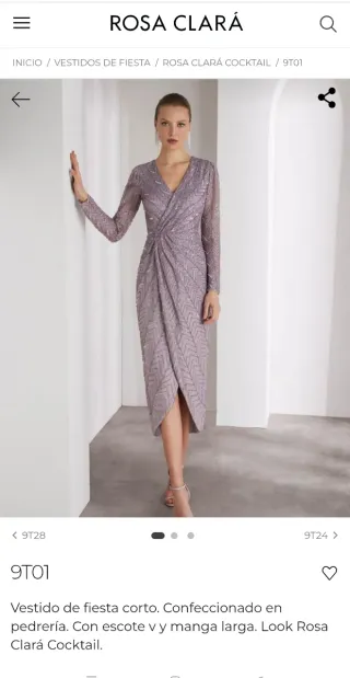 Vestido Rosa Clará Fiesta Morado Talla 40