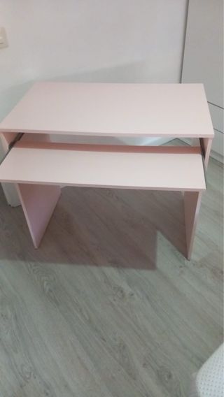 Scrivania per bambini rosa e bianco