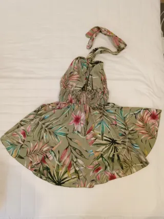 Vestido estampado tropical talla única