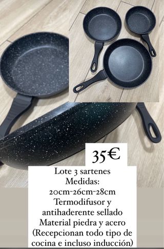 Lote 3 sartenes 20-26-28cm