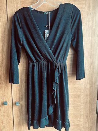 Vestido fiesta corto Lycra brillante