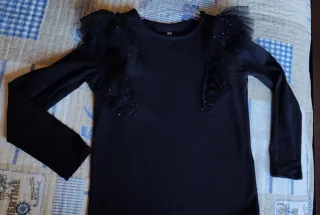 Maglia elegante nera bimba 6/8 anni