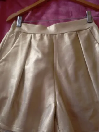 Falda pantalón corto vestir M/L beige dorado