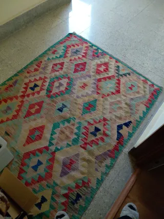 Alfombra de lana multicolor