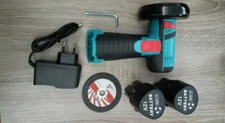 Amoladora 12V con 2 baterías y cargador