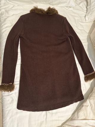 Giacca di lana e peluche, marrone, taglia L