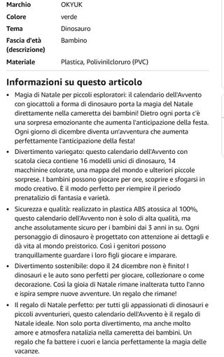 Calendario Avvento Dinosauri