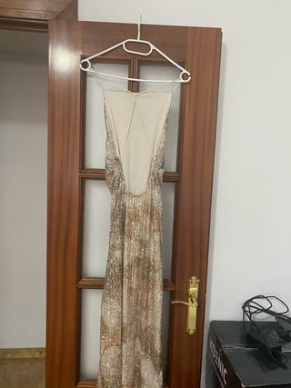 Vestido fiesta lentejuelas dorado nuevo