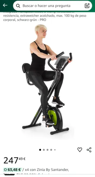 Bicicleta Estática Negra klarfit xbike 700 pro