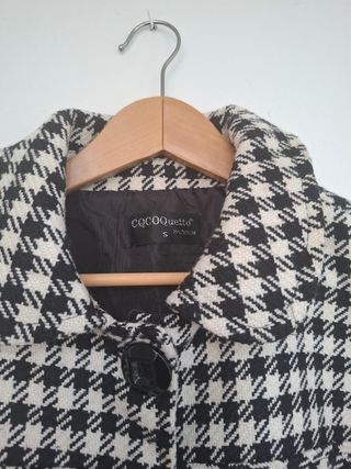 Abrigo pata de gallo manga 3/4