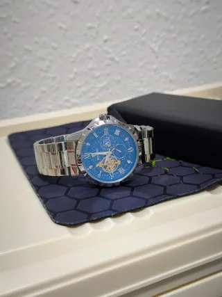 Reloj BINBOND Automático Hombre Azul Plateado